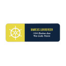 Search for navy and yellow return address labels Modern