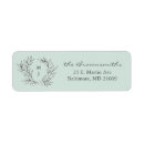 Search for monogram wreath return address labels Elegant