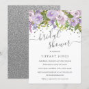 Search for purple and silver bridal shower invitations Floral