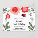 Search for ladybug birthday invitations Floral