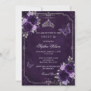 Search for purple and silver sweet 16 invitations Glitter