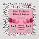 Search for black white dog invitations Pink