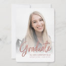 Search for rose gold graduation announcement cards Trendy script