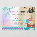 Search for girl pirate party invitations Mermaids and pirates