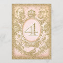 Search for princess 4th birthday invitations Gold