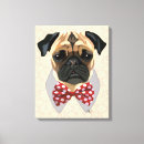 Search for bow canvas prints Pug
