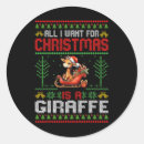 Search for funny giraffe stickers Xmas