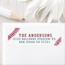 Search for baseball return address labels Red
