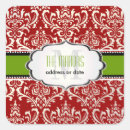 Search for red white damask stickers Vintage