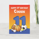 Search for 11th boy birthday cards Sports