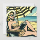 Search for sunbathing cards invites Beach