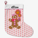 Search for gingerbread christmas stockings Pink