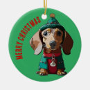 Search for dachshund christmas tree decorations Green