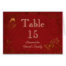 Search for gold and red table cards Number