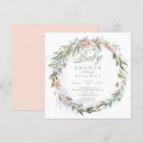 Search for floral wreath baby shower invitations Greenery