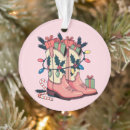 Search for cowgirl boots christmas tree decorations Pink