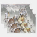 Search for wolf christmas wrapping paper Snow