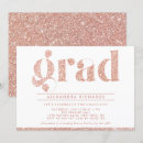 Search for rose gold glitter graduation invitations Sparkly