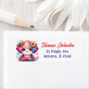 Search for cartoon flower return address labels Cute