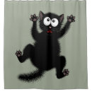 Search for funny cat shower curtains Black