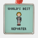 Search for reporter christmas tree decorations Journalist