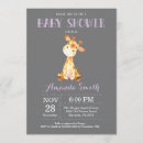 Search for purple giraffe baby shower invitations Cute