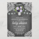 Search for purple grey baby shower invitations Mason jar