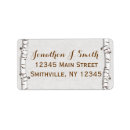 Search for birch wood return address labels Rustic