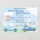Search for drive thru baby shower invitations Blue