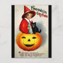 Search for vintage halloween black cat postcards Witch