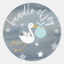 Search for blue stork baby shower stickers Watercolor