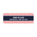 Search for coral and navy return address labels Trendy