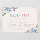 Search for botanical greenery gender reveal invitations Blue or pink