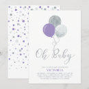 Search for purple baby girl shower invitations Stylish