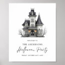 Search for halloween party signs Black and white