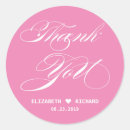 Search for pink round wedding stickers Bride and groom