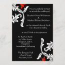 Search for black white red damask wedding invitations Formal