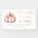 Search for pumpkin birthday banners Pink