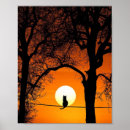 Search for cat silhouette posters Sunset