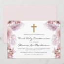 Search for pink and purple first communion invitations Watercolor