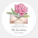 Search for vintage pink floral baby shower stickers Thank you