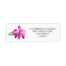 Search for purple orchid return address labels Watercolor