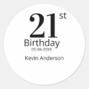 Search for bold letter stickers 21st birthday name date