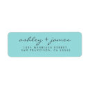 Search for bright blue return address labels Modern