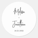 Search for handwritten script wedding stickers Modern