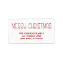 Search for classic red and white return address labels Hand written lettering