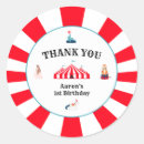 Search for circus party thank you stickers 1st birthday