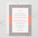 Search for coral and grey invitations Elegant