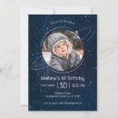 Search for space 1st birthday invitations Planets and stars