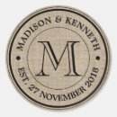 Search for burlap stickers Monogrammed
